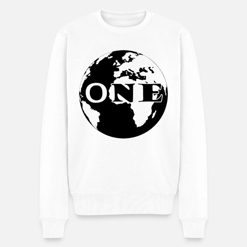 Planet Earth - Männer Premium Bio Pullover - Weiß