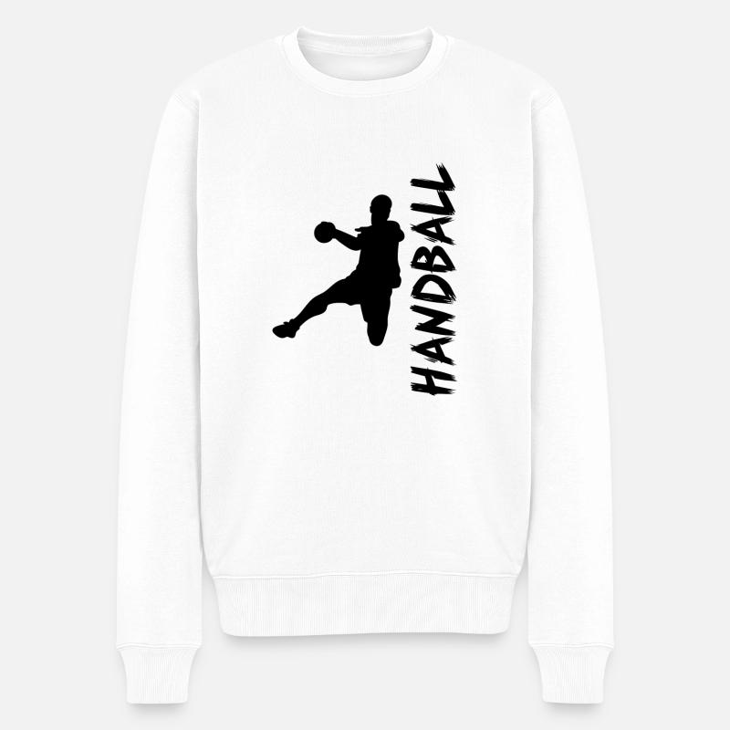 Handball Trainer Sport Hobby Geschenk Spruch - Männer Premium Bio Pullover - Weiß