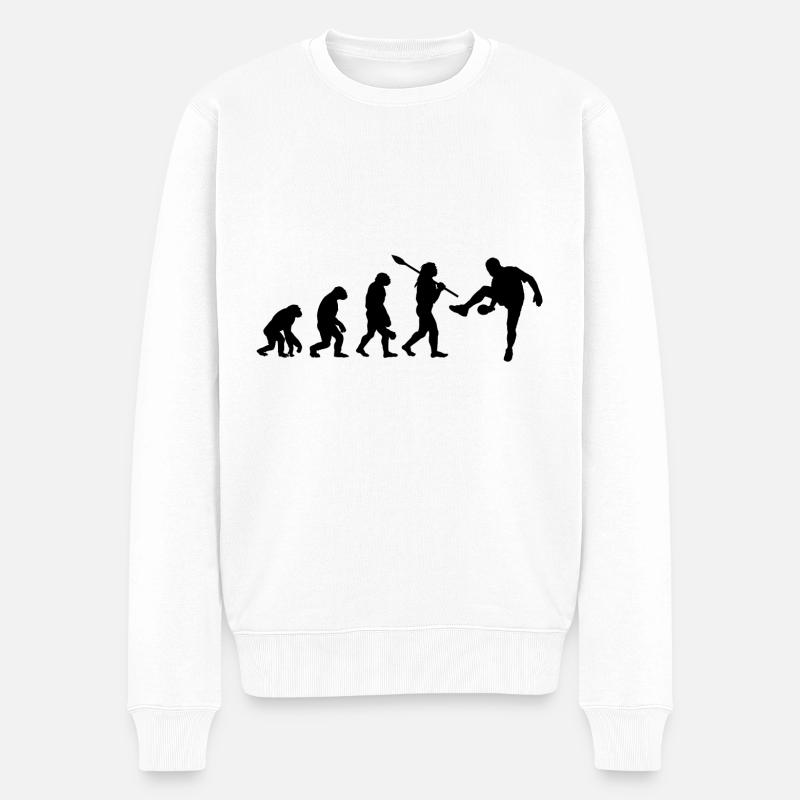 Ping-Pong-Evolution - Männer Premium Bio Pullover - Weiß