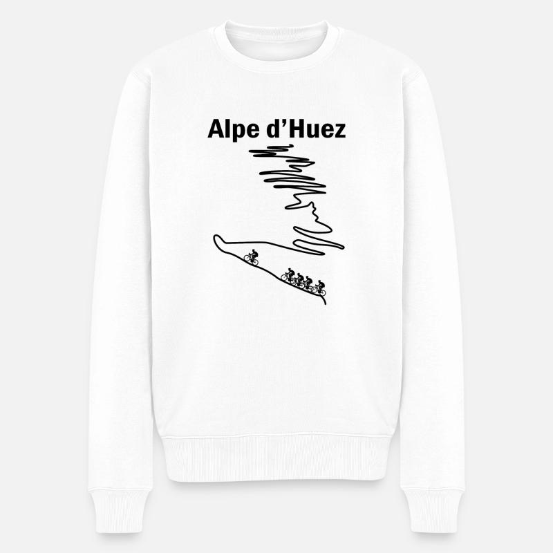Alpe d'huez Geschenk Fahrrad Radfahrer Sport - Männer Premium Bio Pullover - Weiß