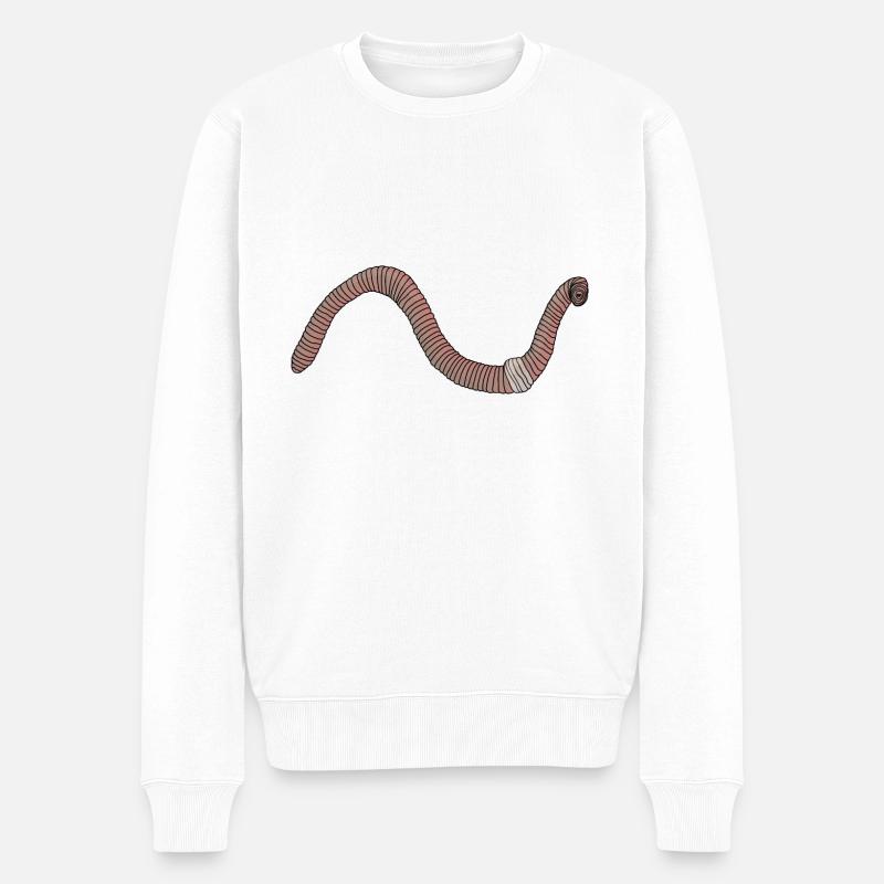 Regenwurm lombric - Männer Premium Bio Pullover - Weiß