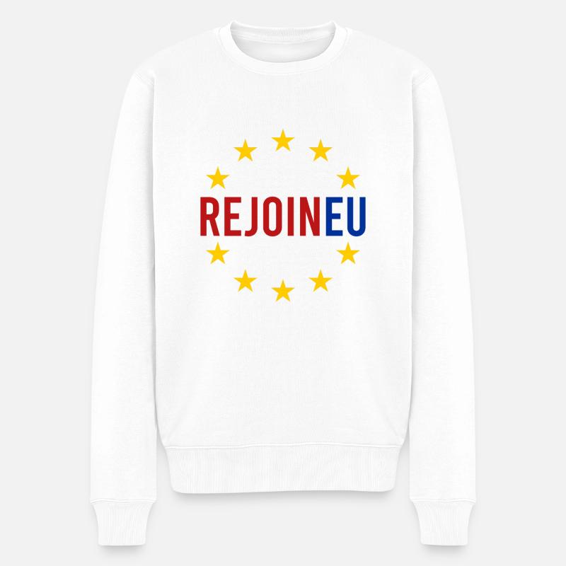 Treten Sie der EU wieder bei - Männer Premium Bio Pullover - Weiß
