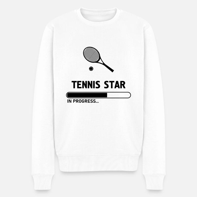 Tennis star Sport Geschenk Spruch - Männer Premium Bio Pullover - Weiß