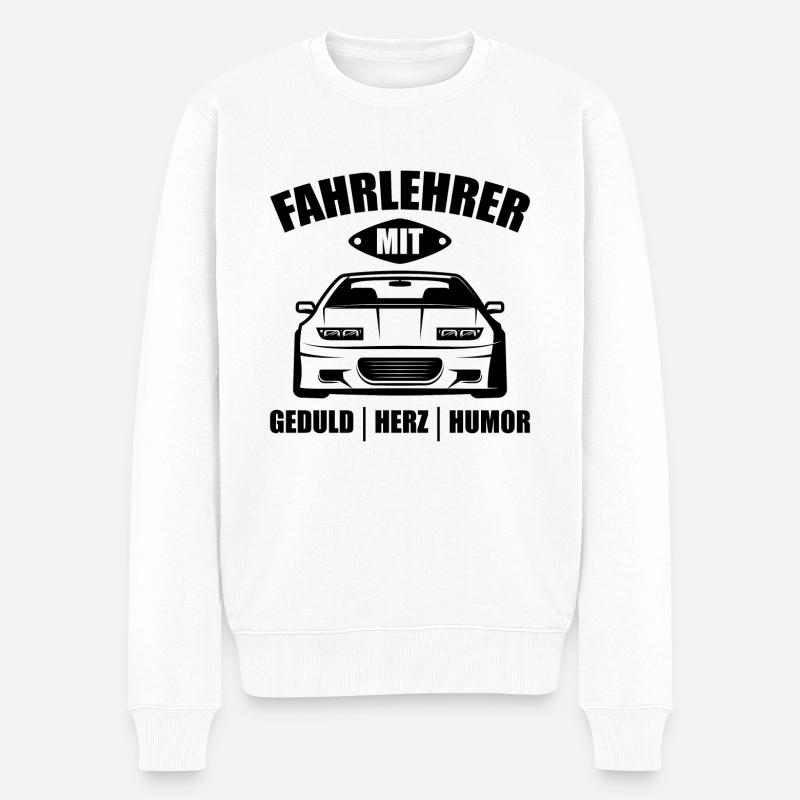 Fahrlehrer mit gedult herz humor Beruf Geschenk - Männer Premium Bio Pullover - Weiß