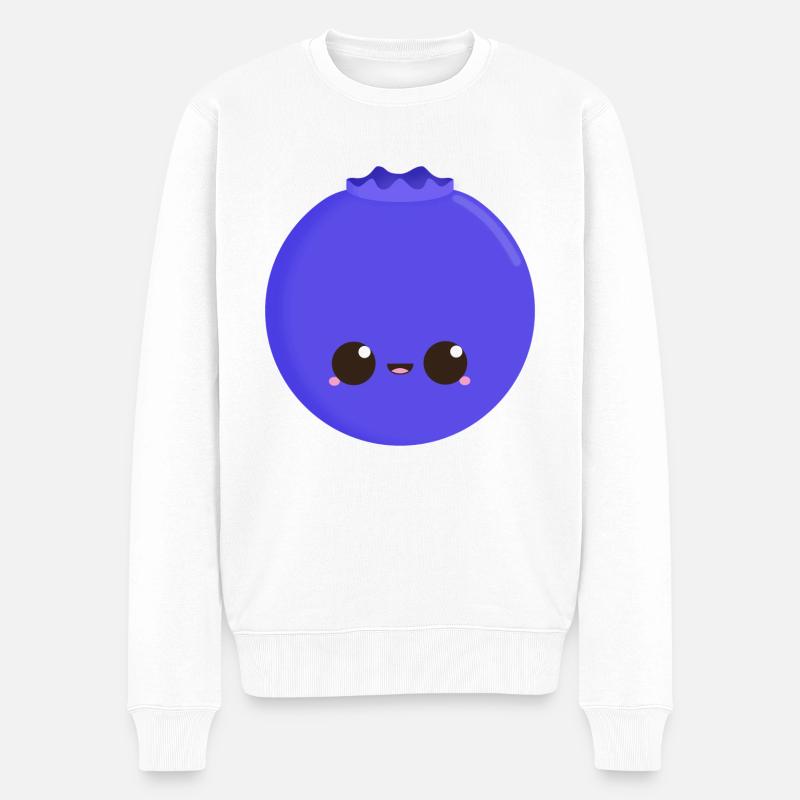 Myrtille kawaii - Pull Premium bio Homme - blanc