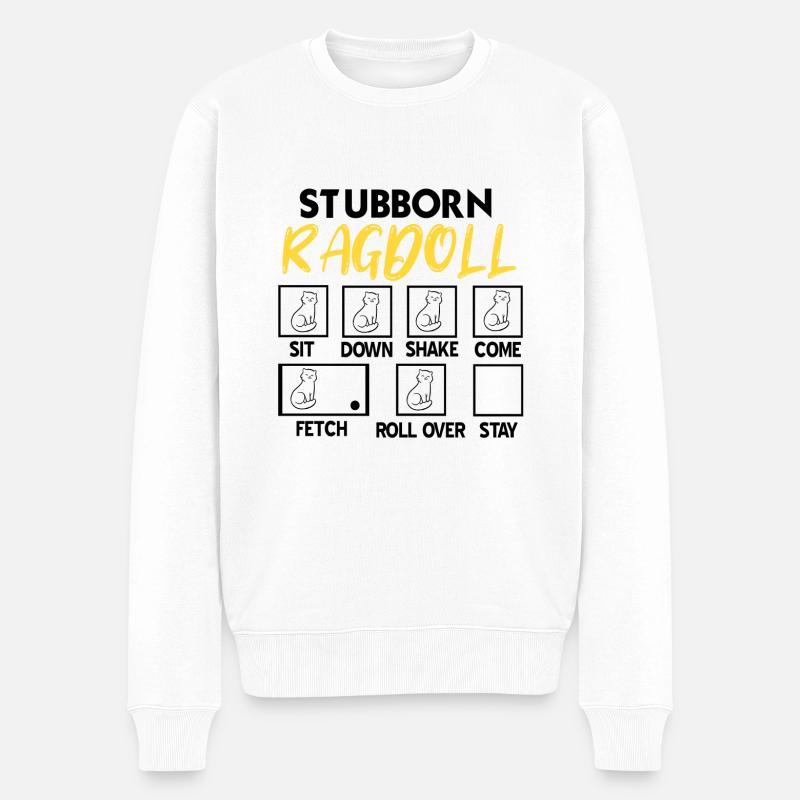 Ragdoll-Katze - Männer Premium Bio Pullover - Weiß