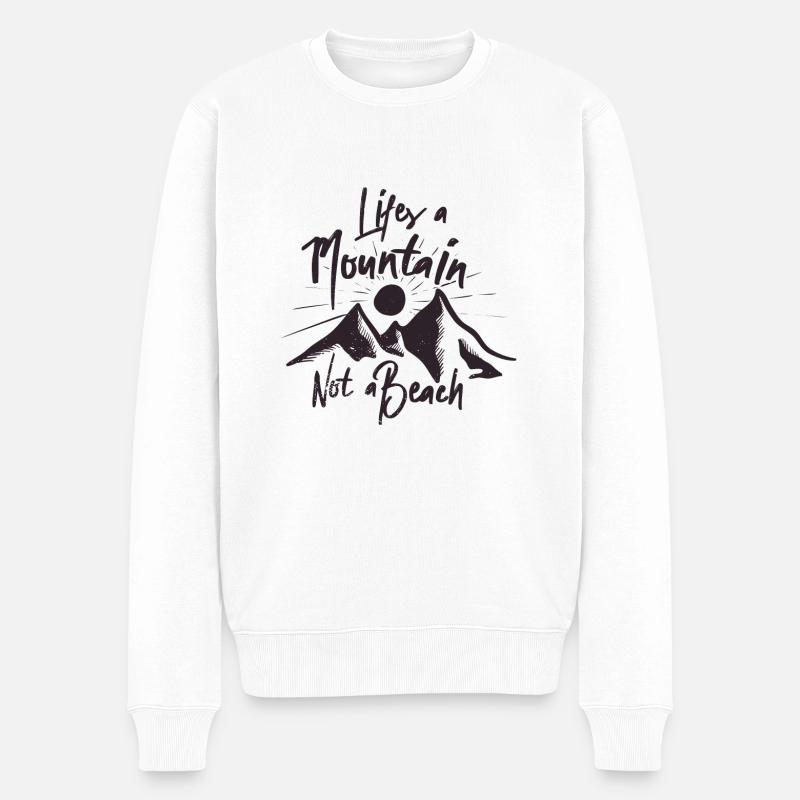 Life - Mountain - Berge - Männer Premium Bio Pullover - Weiß