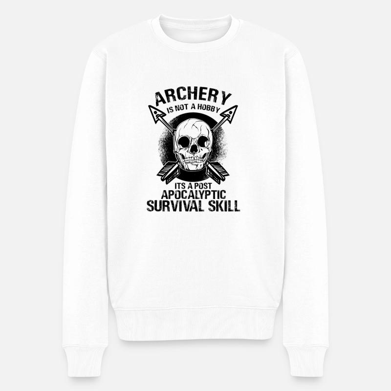 Tir à l'arc - Pull Premium bio Homme - blanc