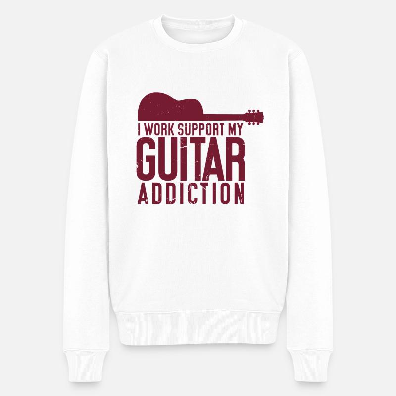 Guitar Addiction - Pull Premium bio Homme - blanc