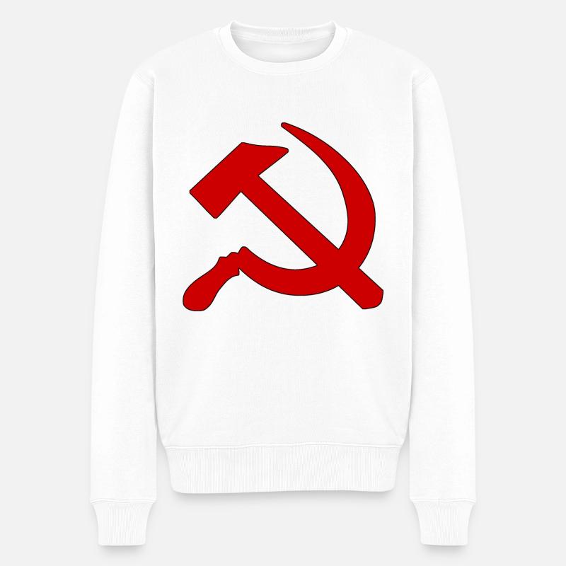 Marteau rouge et faucille | Pull communisme - Pull Premium bio Homme - blanc