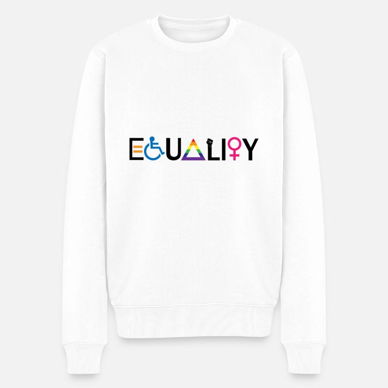 Equality Feminist Feminismus Geschenk - Männer Premium Bio Pullover - Weiß