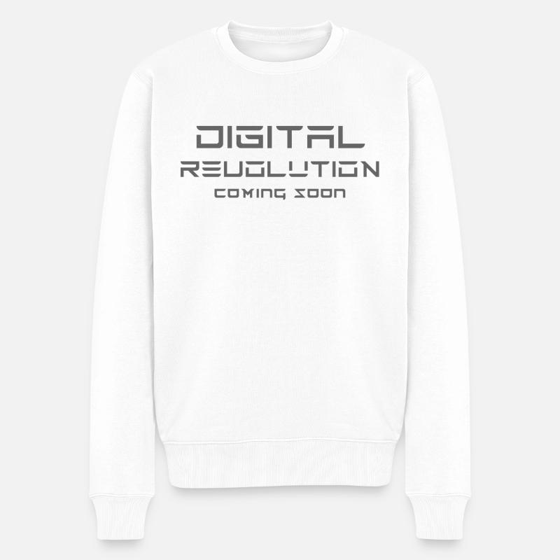 DIGITAL REVOLUTION - Männer Premium Bio Pullover - Weiß