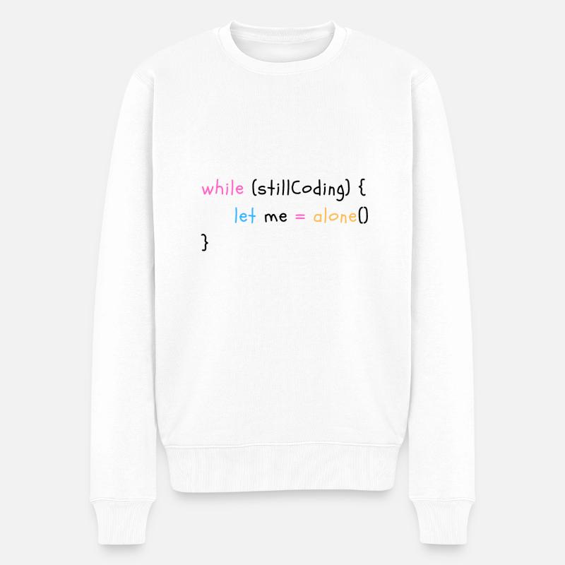 Tout en codant, laissez-moi tranquille! - Pull Premium bio Homme - blanc