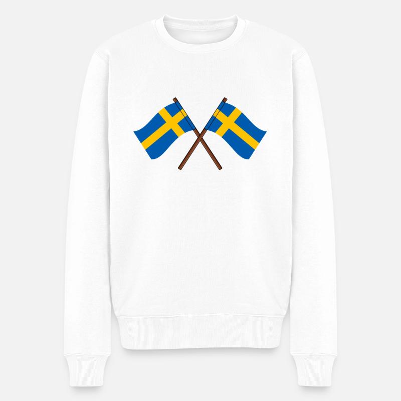 Drapeaux de la Suède - Pull Premium bio Homme - blanc