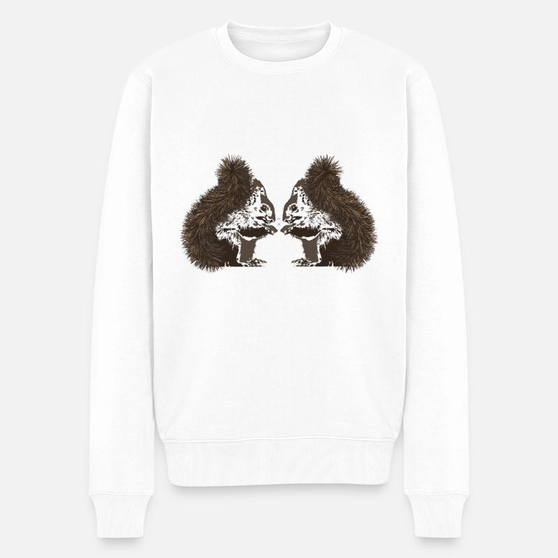 Eichhörnchen, Eichhörnchen - Männer Premium Bio Pullover - Weiß