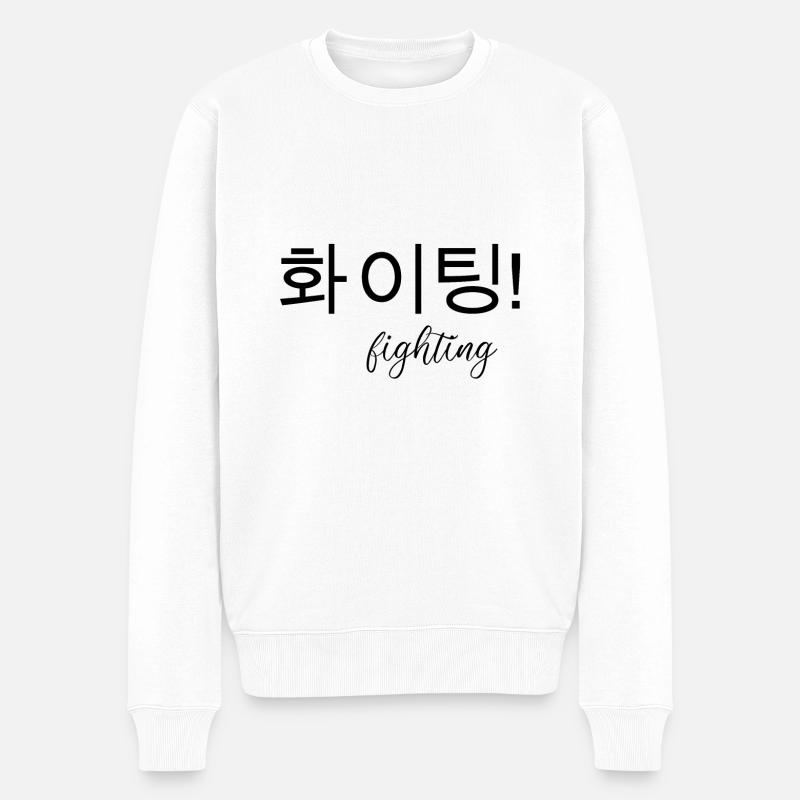 Koreanisch - Männer Premium Bio Pullover - Weiß