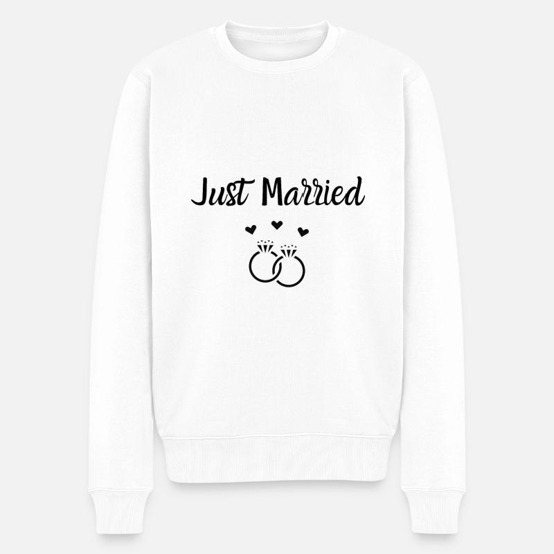 Just married - Männer Premium Bio Pullover - Weiß