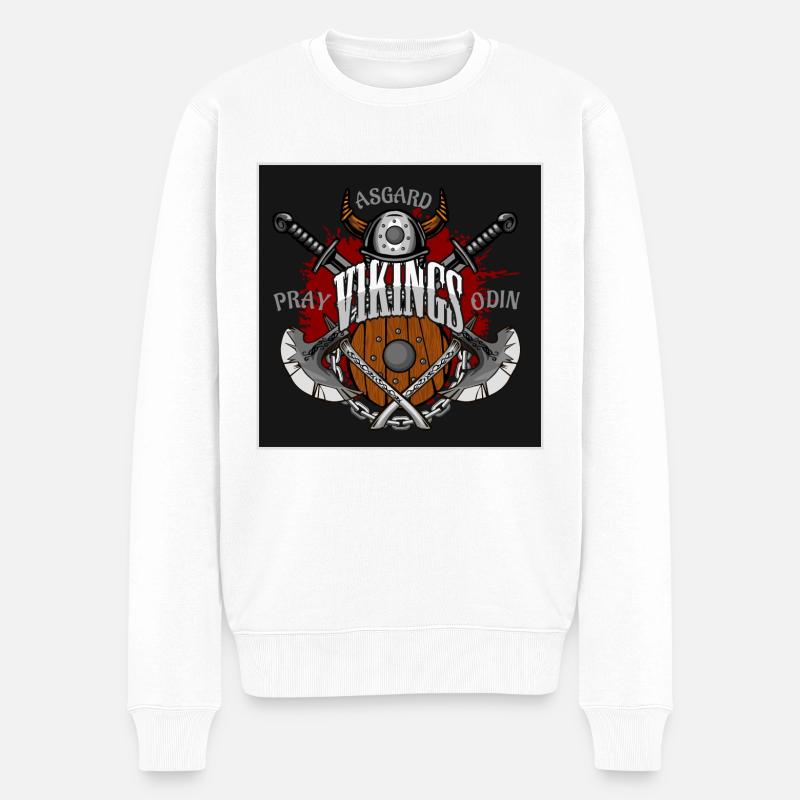 Asgard-Wikinger - Männer Premium Bio Pullover - Weiß