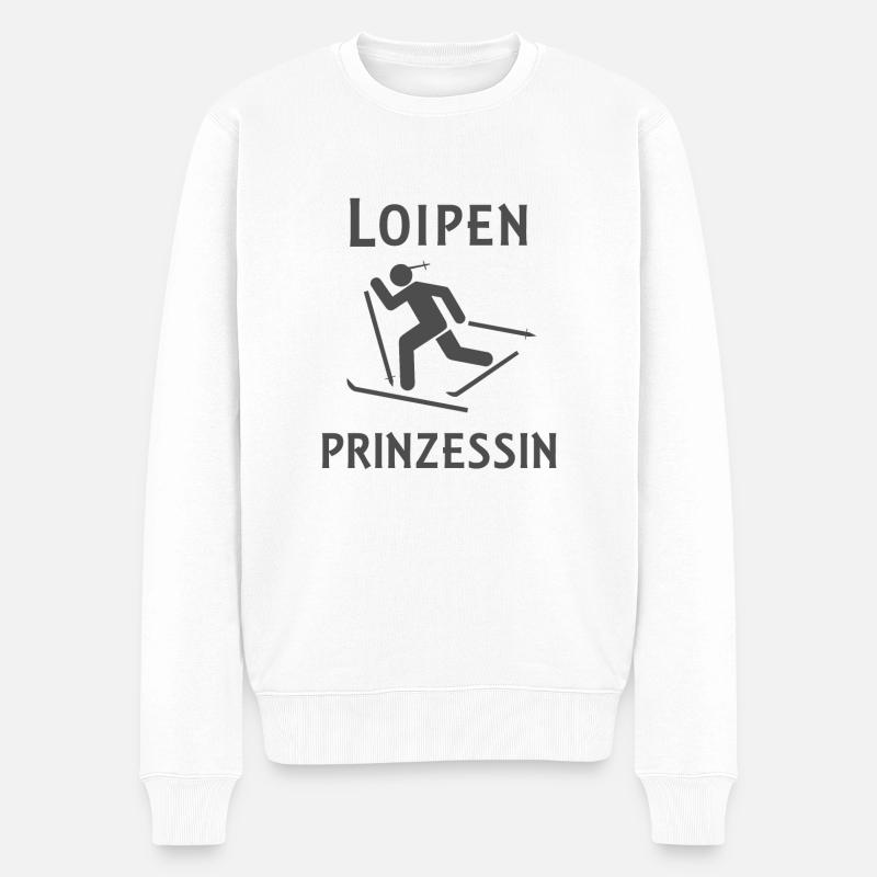 Loipen Prinzessin Ski und Wintersport - Männer Premium Bio Pullover - Weiß