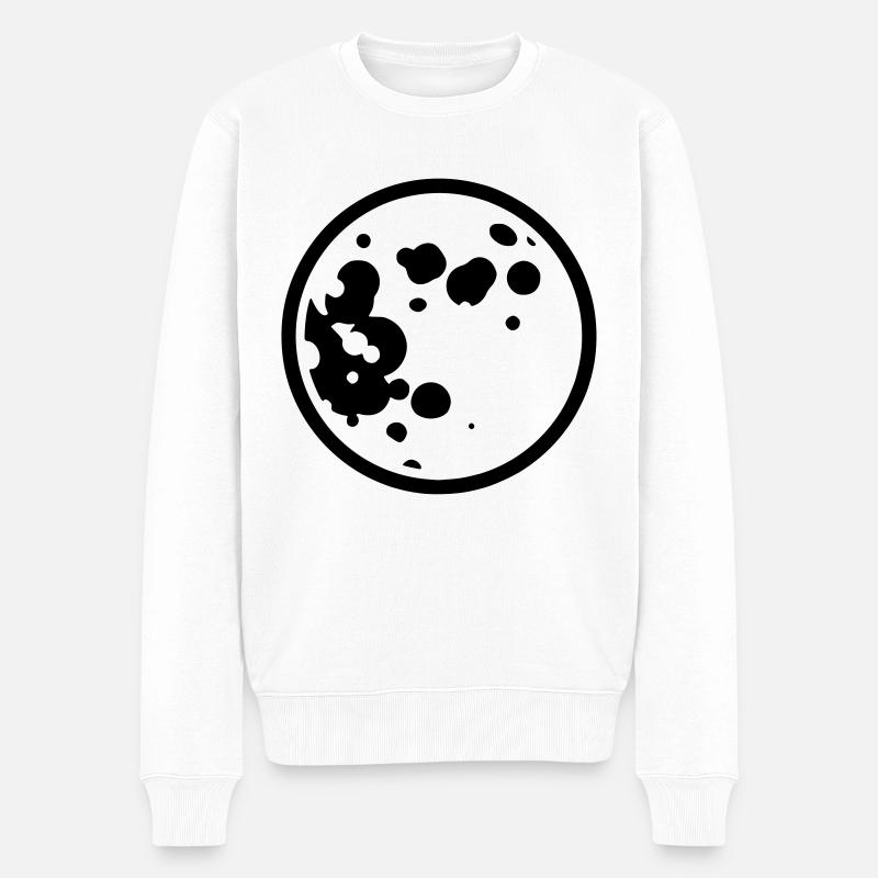 Vollmond1 - Männer Premium Bio Pullover - Weiß