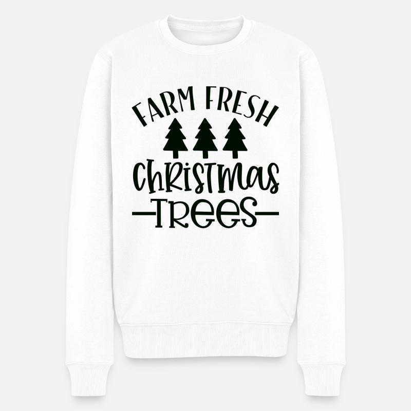 Arbres frais de Noël de ferme - Pull Premium bio Homme - blanc