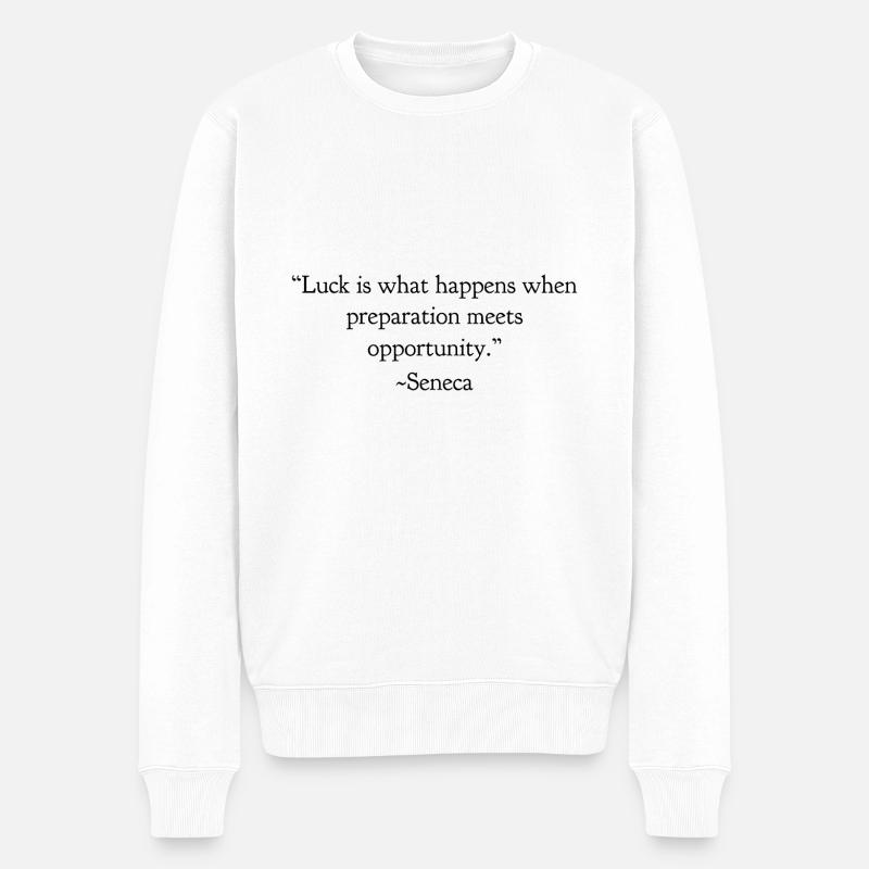 Zitat des Philosophen - Männer Premium Bio Pullover - Weiß