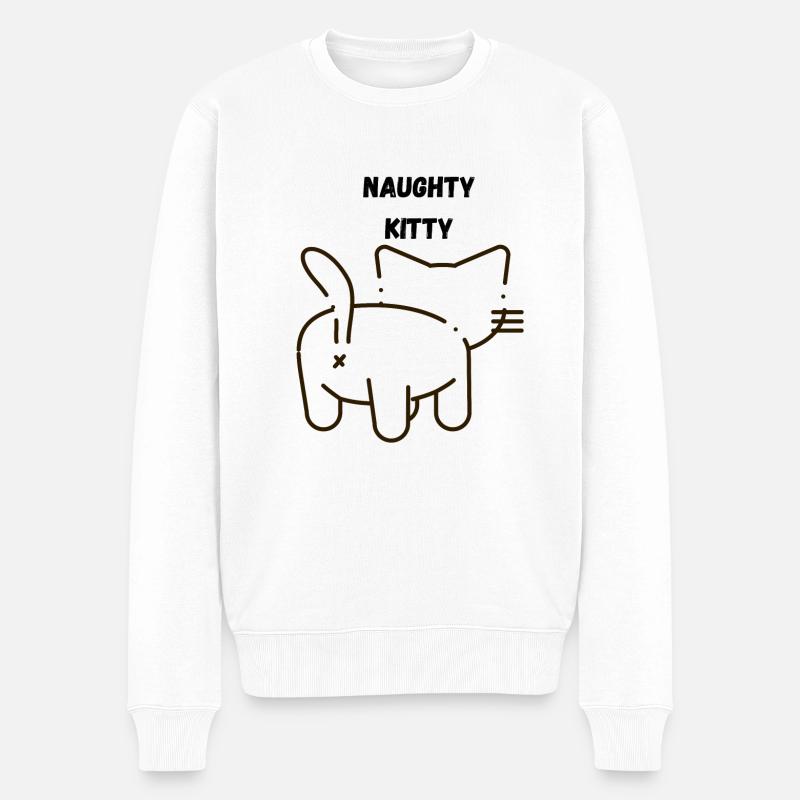 NAUGHTY KITTY - Pull Premium bio Homme - blanc