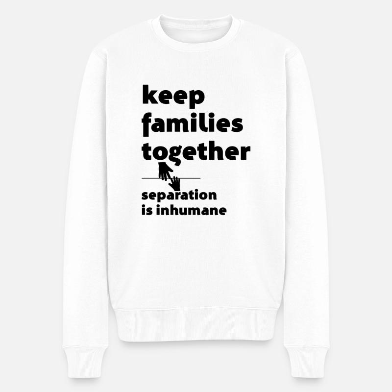 Keep Families together Immigrant Anti Rassismus - Männer Premium Bio Pullover - Weiß