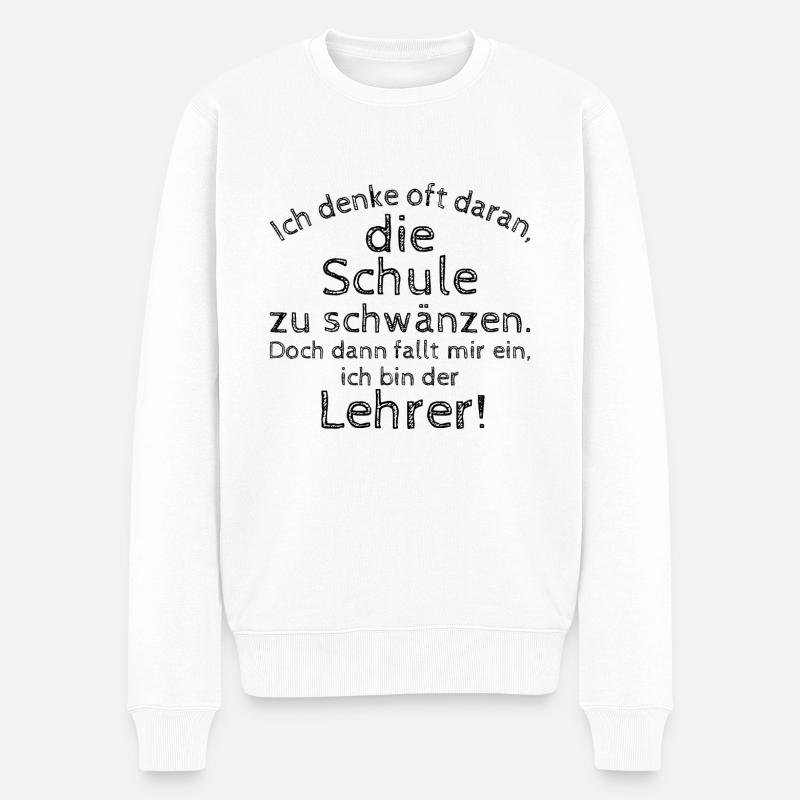 Schule Student Lehrer - Männer Premium Bio Pullover - Weiß