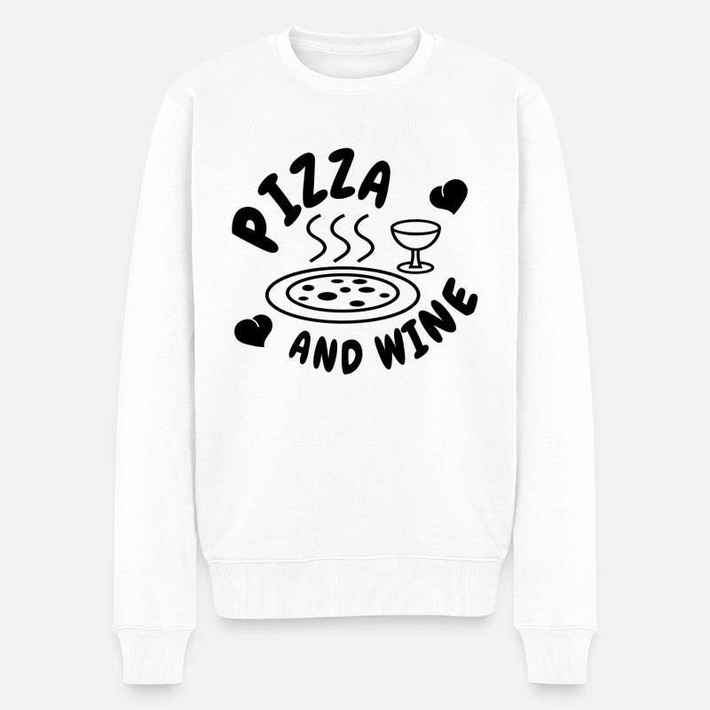 PIZZA AND WINE - Pull Premium bio Homme - blanc