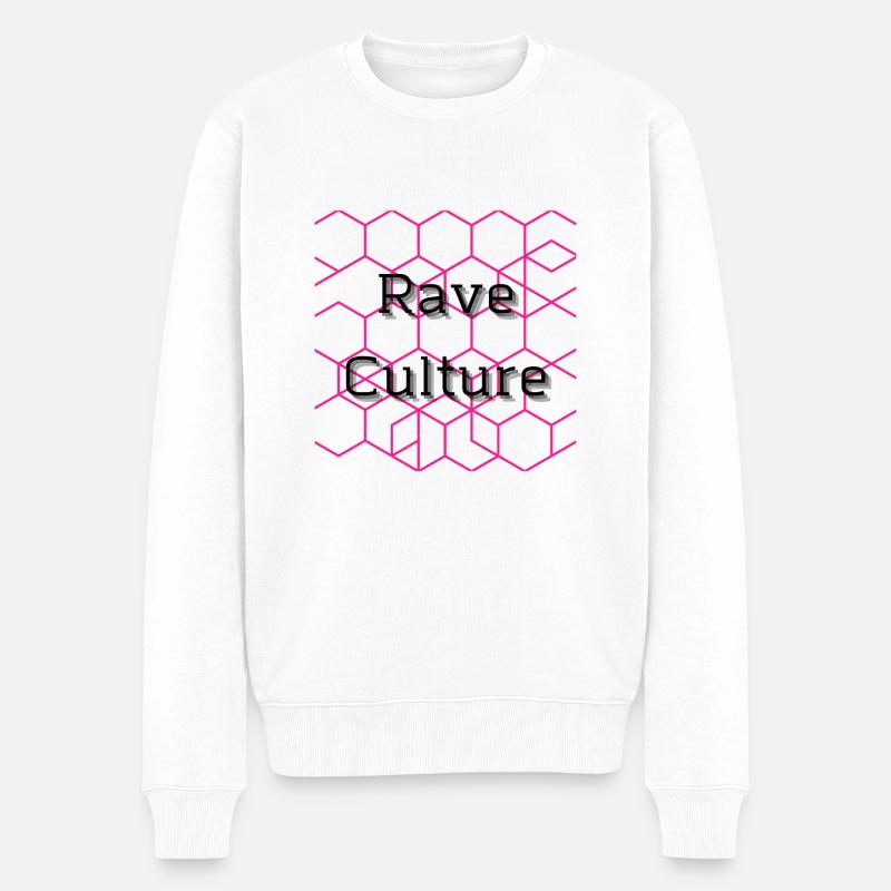 Rave Culture - Männer Premium Bio Pullover - Weiß