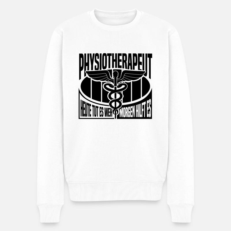 Physiotherapie Ergotherapeut Idee Physiotherapeut - Männer Premium Bio Pullover - Weiß