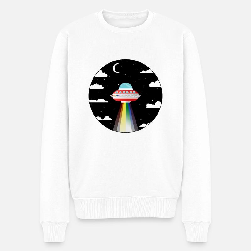 Ufo - Männer Premium Bio Pullover - Weiß