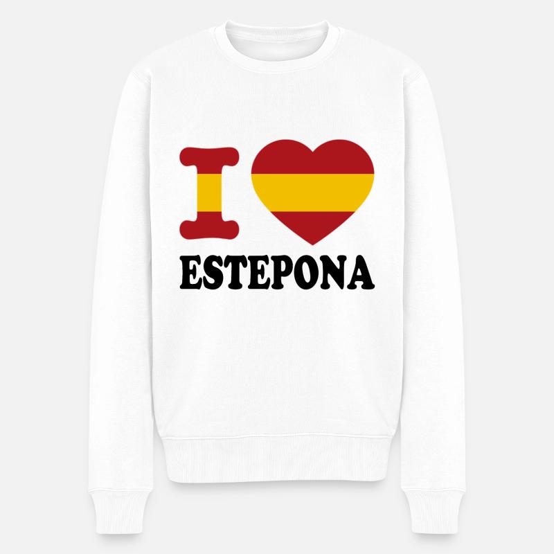 Ich liebe Estepona - Männer Premium Bio Pullover - Weiß