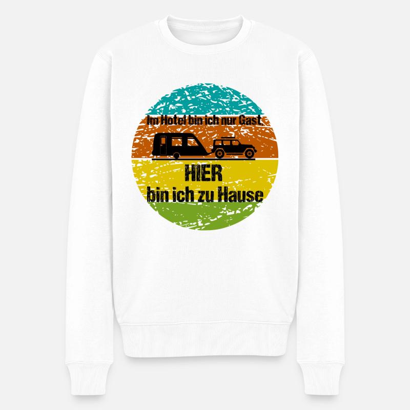 Camping - Männer Premium Bio Pullover - Weiß