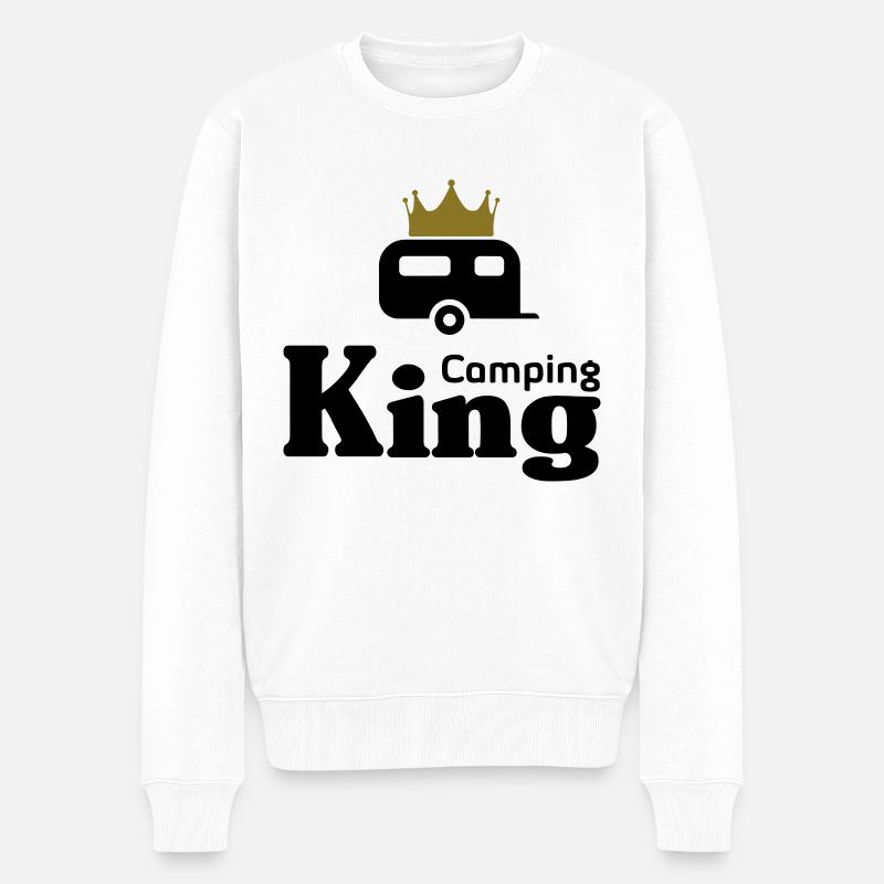 Camping King - Männer Premium Bio Pullover - Weiß