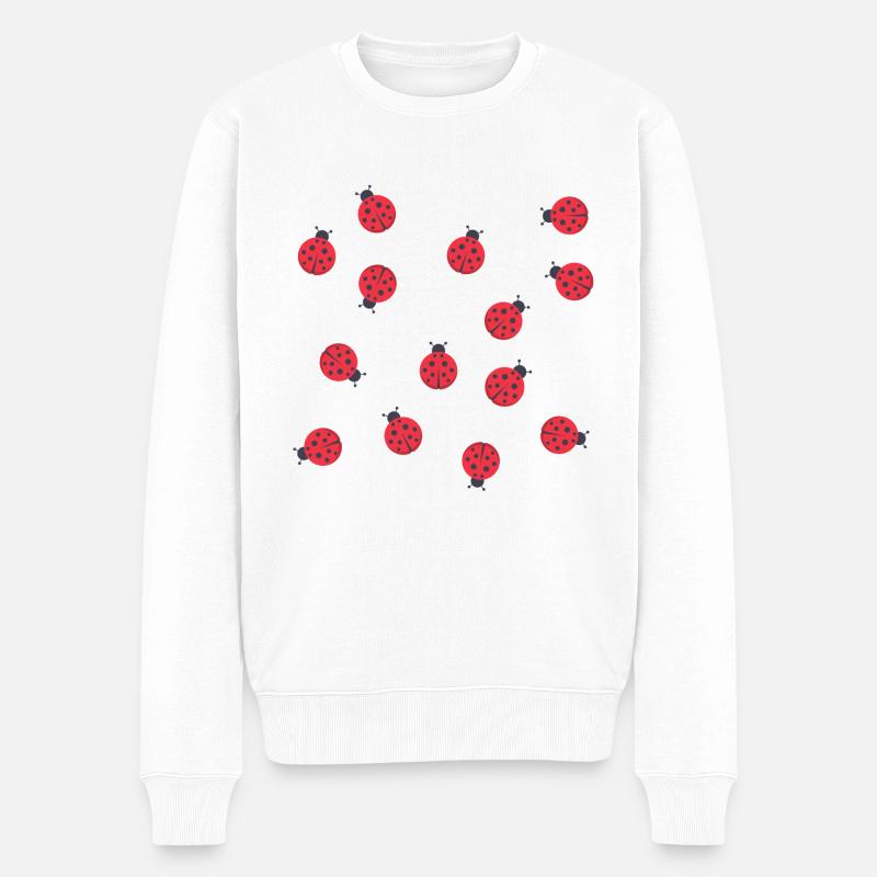 Marienkäfer - Männer Premium Bio Pullover - Weiß