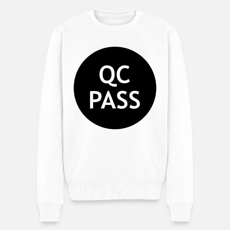 QCPass - Männer Premium Bio Pullover - Weiß