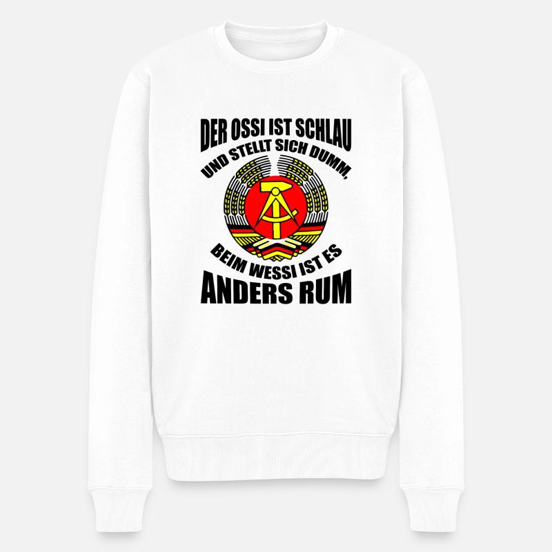 Ossi Ostdeutschland Geschenk DDR - Männer Premium Bio Pullover - Weiß