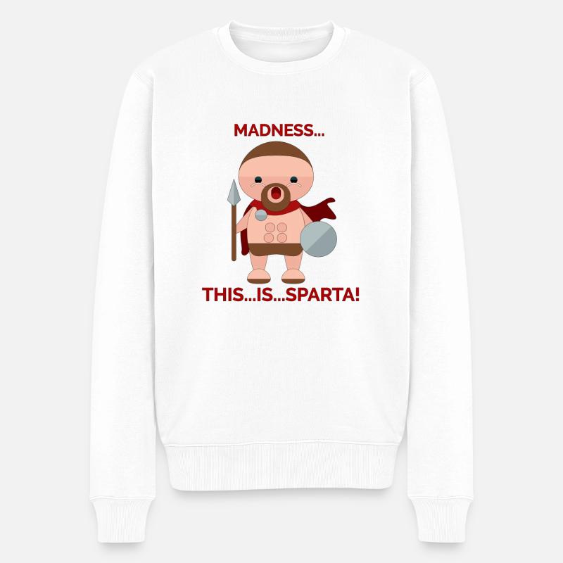 Sparta - Männer Premium Bio Pullover - Weiß