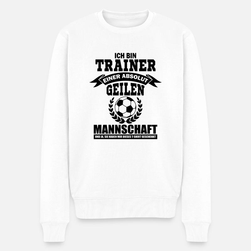 Mannschaft Sport Fußball Trainer - Männer Premium Bio Pullover - Weiß