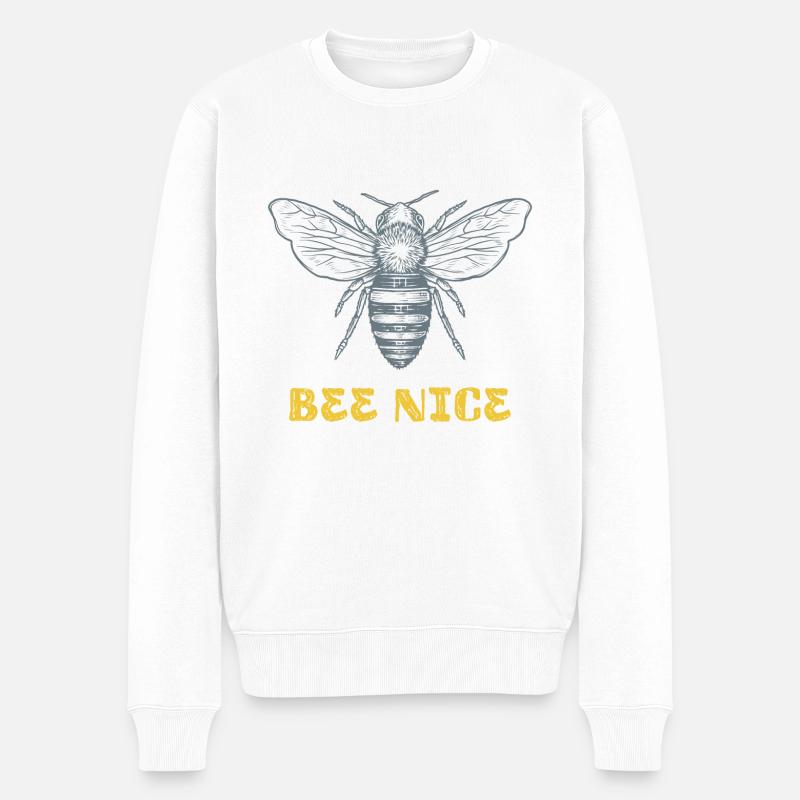 Bee nice Umwelt Imker Honig Insekt Geschenk - Männer Premium Bio Pullover - Weiß