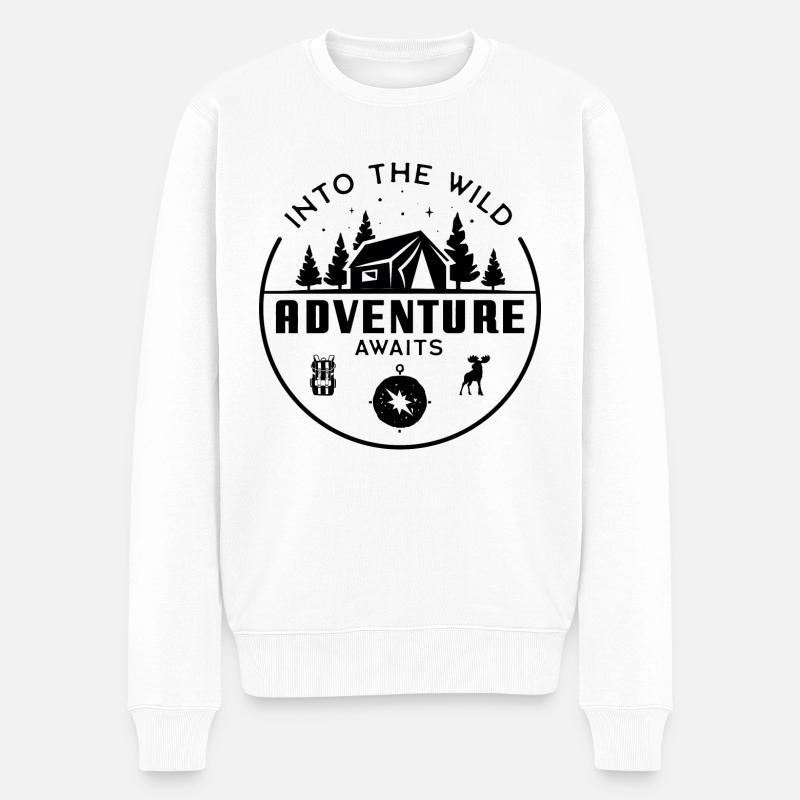 Aventure attend Non - Pull Premium bio Homme - blanc