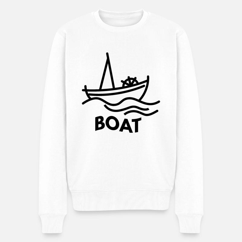 Boot - Männer Premium Bio Pullover - Weiß