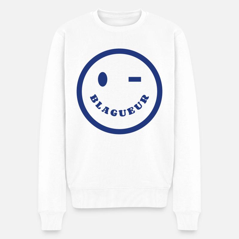 Blagueur Visage Abstrait - Pull Premium bio Homme - blanc