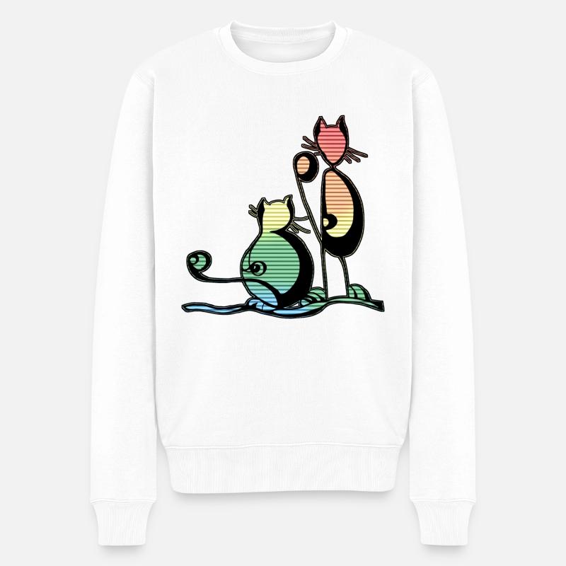 Les chats - Pull Premium bio Homme - blanc