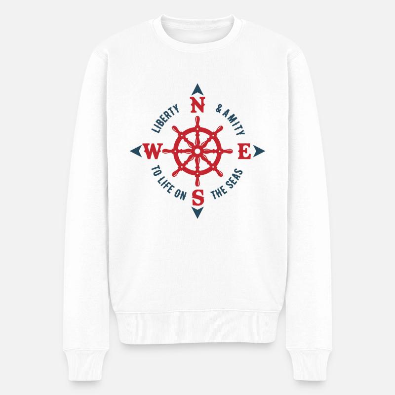 Le bateau de bateau bateau bateau de bateau cadeau de bateau - Pull Premium bio Homme - blanc