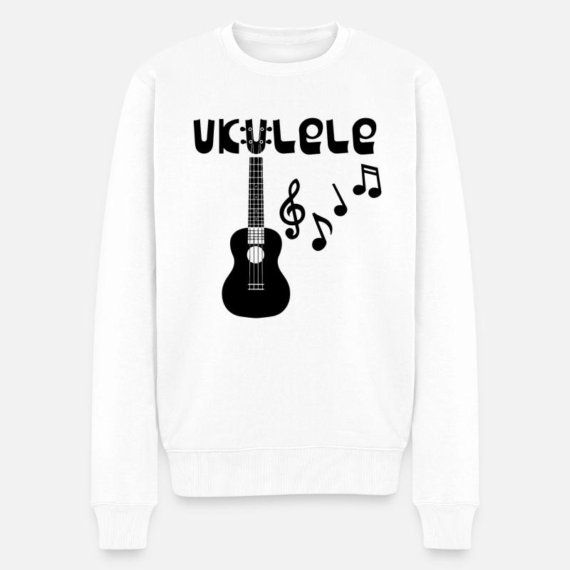 Ukulele Musiker Geschenk Hawaii - Männer Premium Bio Pullover - Weiß