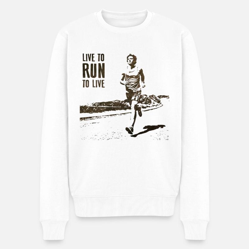 Ausführen - Männer Premium Bio Pullover - Weiß