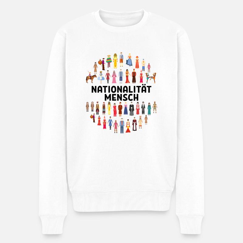 Nationalität mensch Rassismus Menschenrechte - Männer Premium Bio Pullover - Weiß